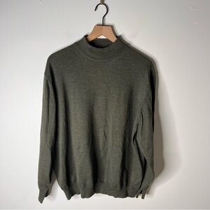 Raffi Men's Forest Green Wool Mock Neck Sweater size XL Linea Uomo